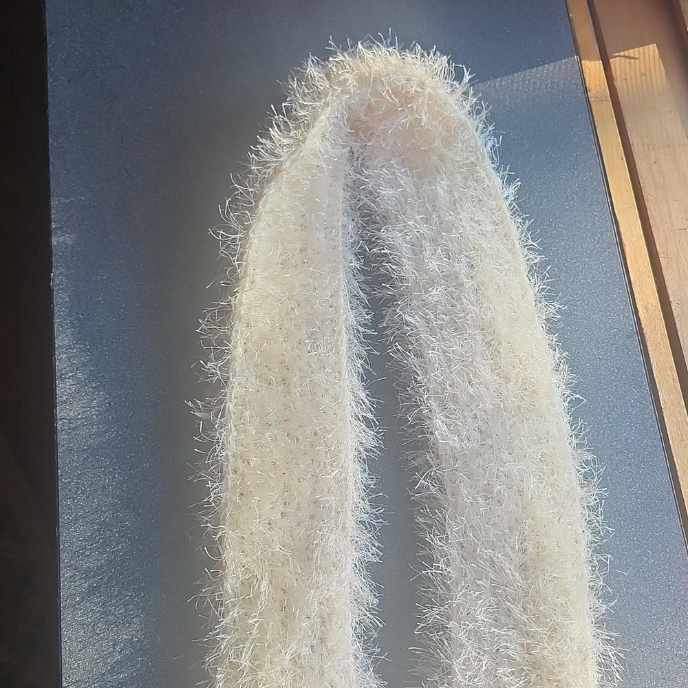 Homemade Beige Fluffy Fun Fur Scarf